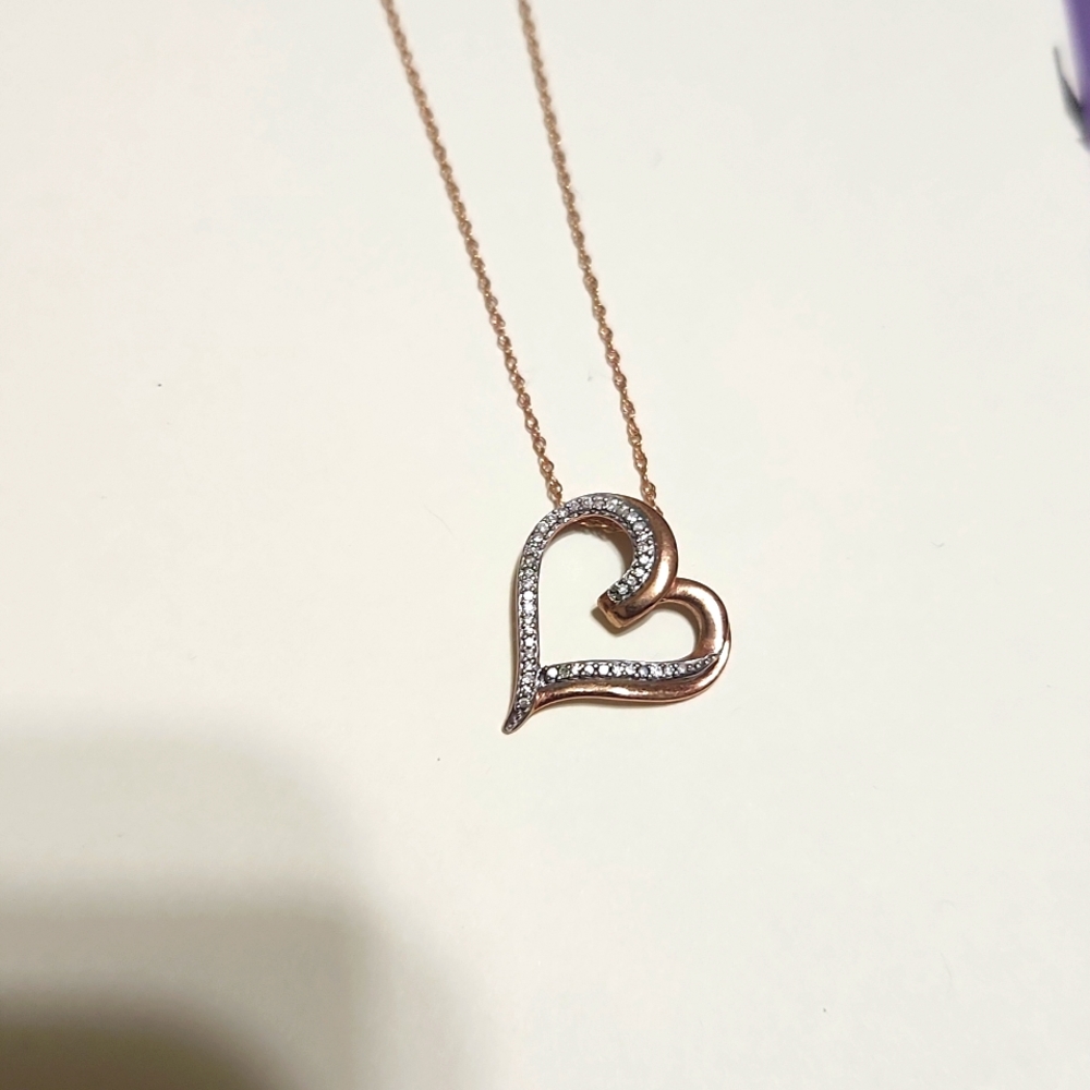 Kays chocolate heart shaped diamond necklace